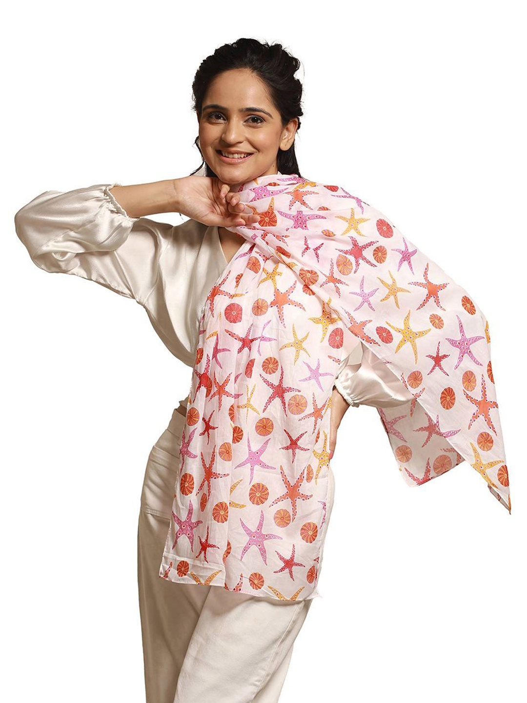 

CrossKulture Women Printed Scarf, Pink
