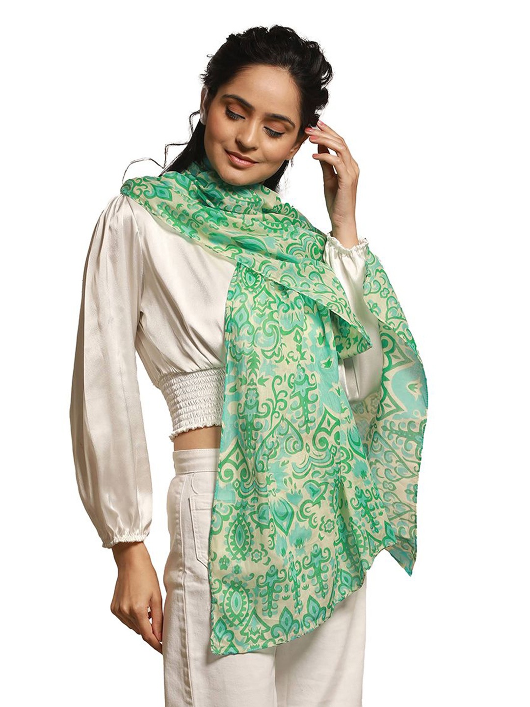 

CrossKulture Women Printed Scarf, Green