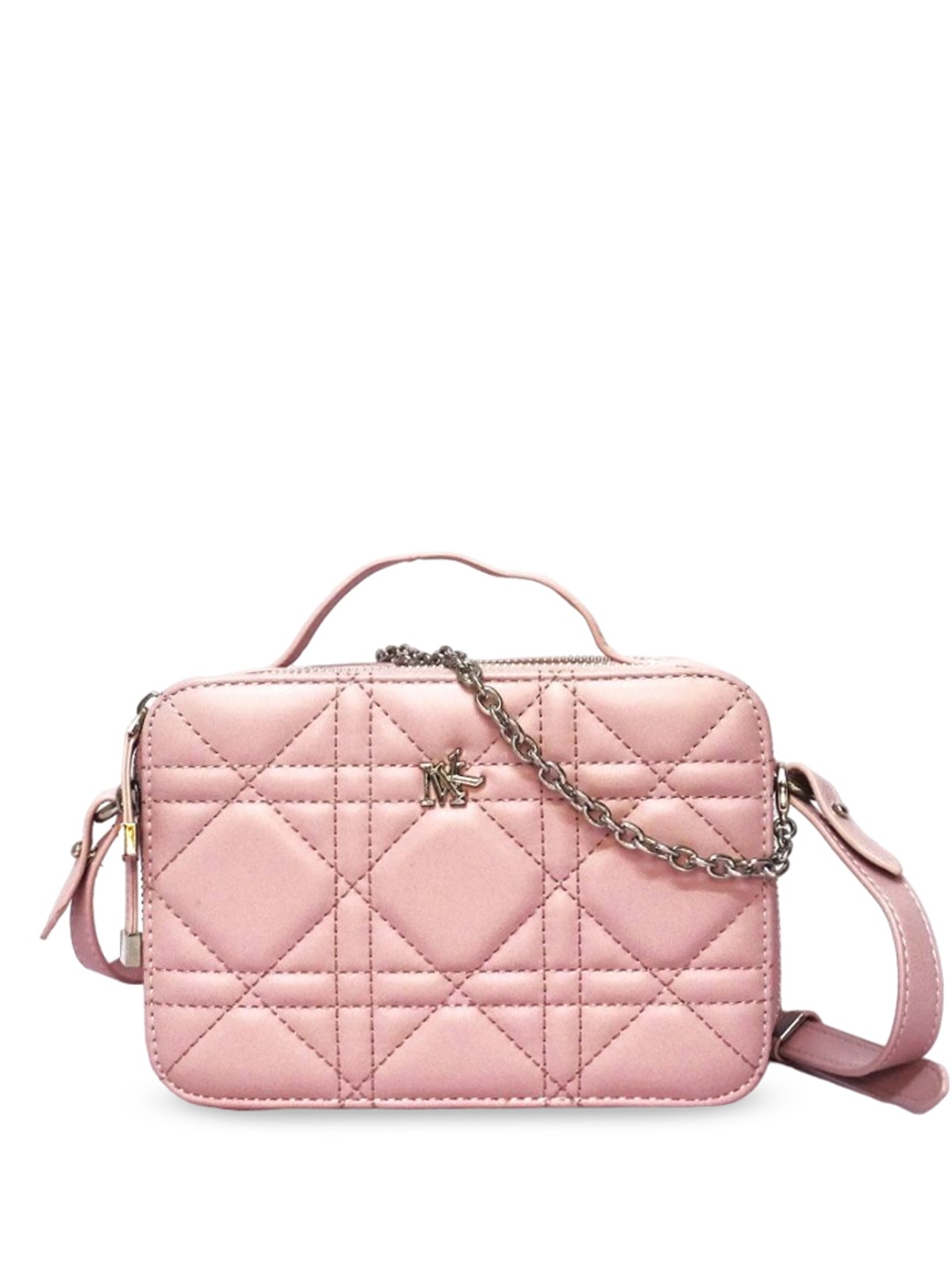 

CHRONICLE PU Swagger Sling Bag with Quilted Details, Pink