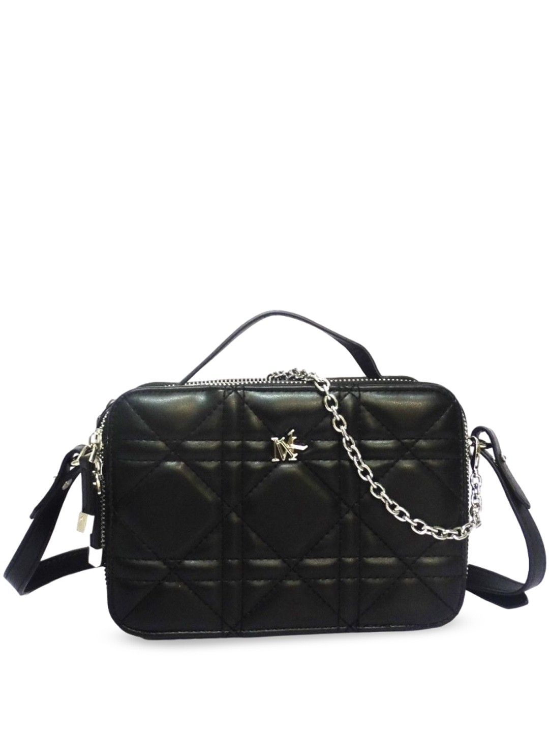 

CHRONICLE PU Structured Sling Bag with Quilted, Metallic