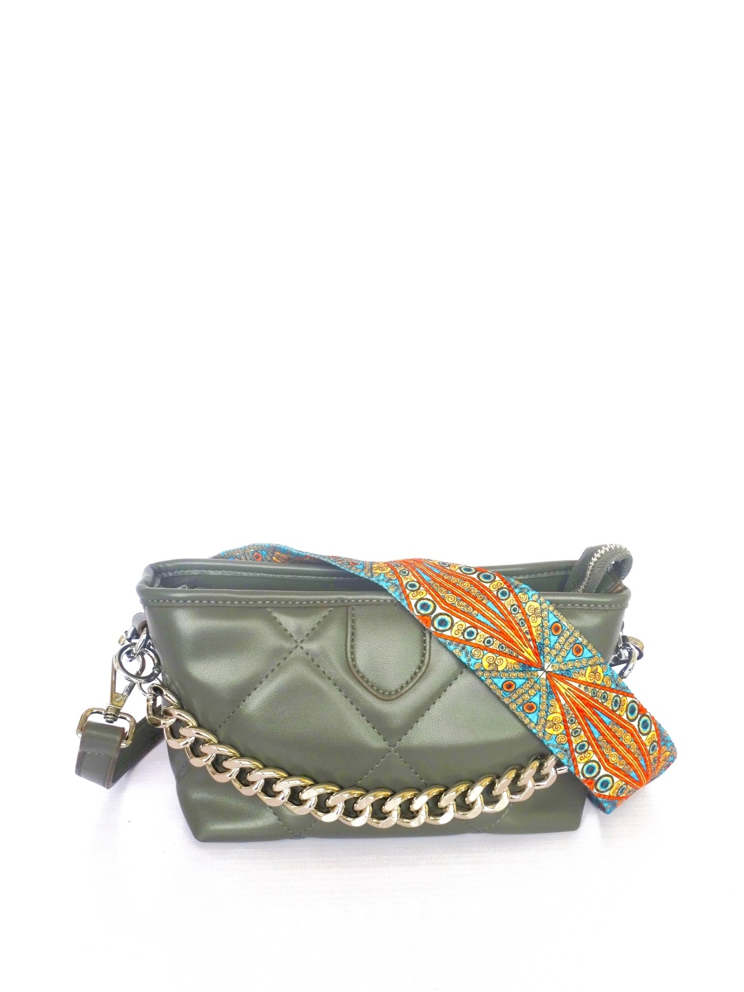 

CHRONICLE Structured Sling Bag with Quilted, Grey