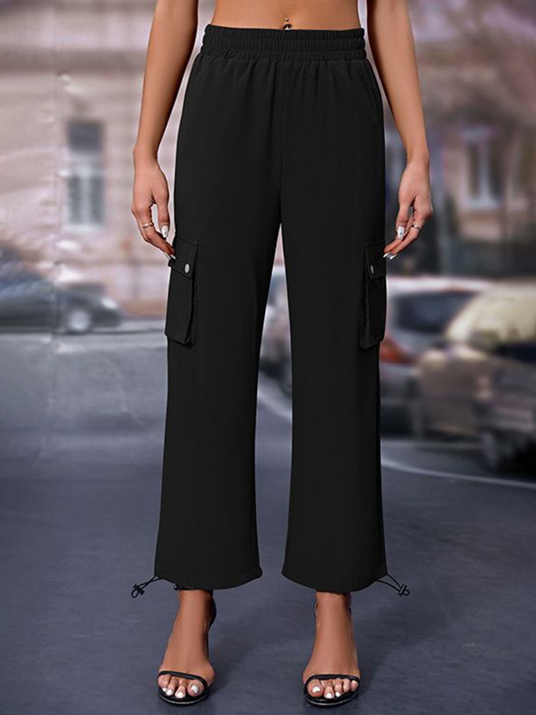 

StyleCast x Revolte Women Loose Fit Trousers, Black