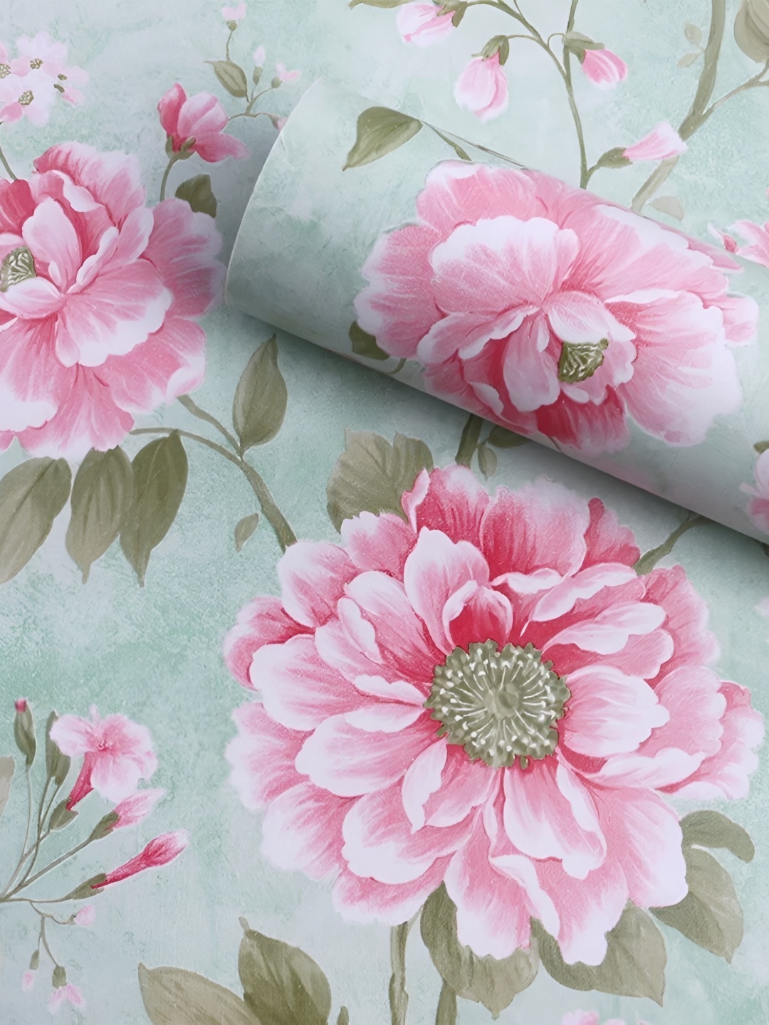 

ANNA CREATIONS Green & Pink Printed Waterproof Wall Sticker