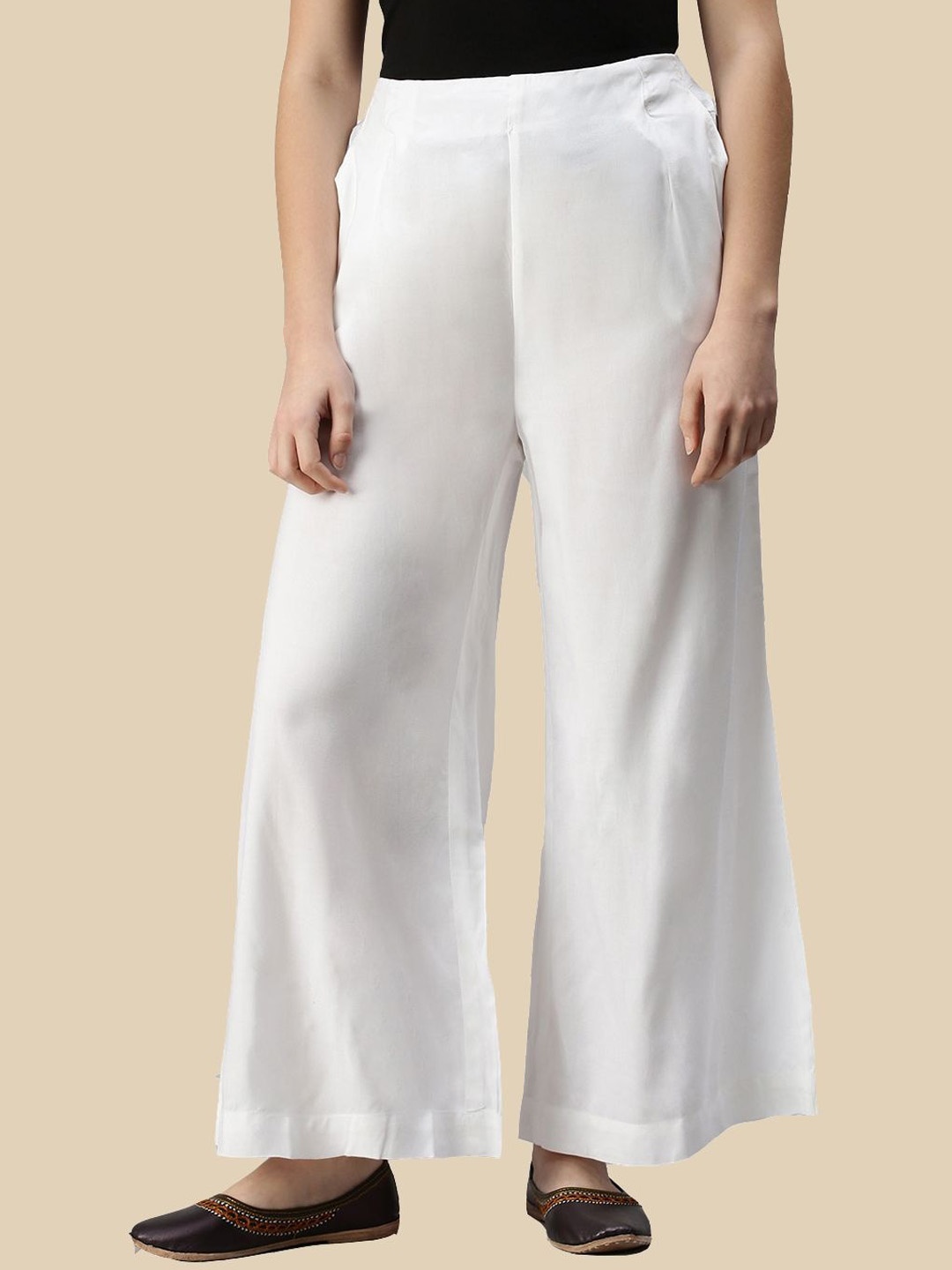 

De Moza Women Loose Fit Trousers, White