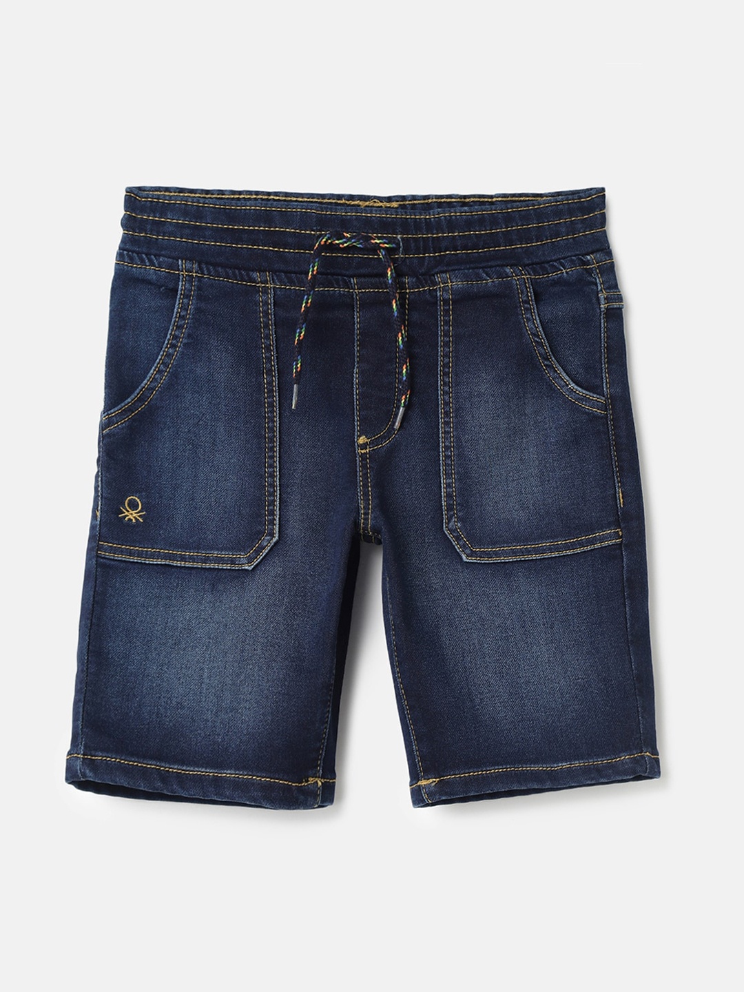 

United Colors of Benetton Boys Washed Denim Shorts, Blue