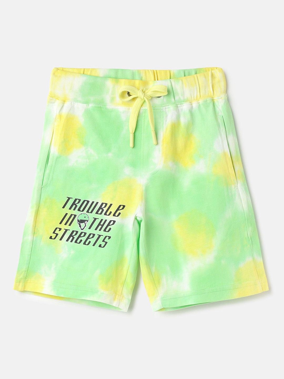 

United Colors of Benetton Boys Printed Pure Cotton Shorts, Green