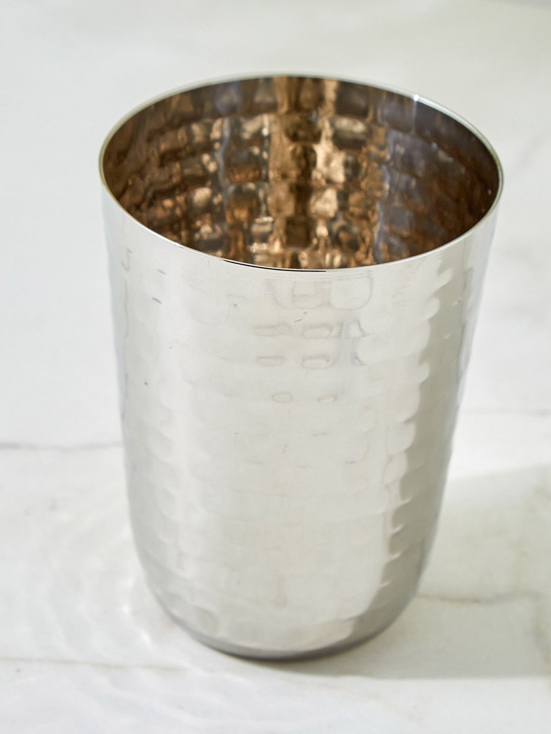 

Home Centre Blaze Panchavati Stainless Steel Hammered Tumbler - 350ml, Silver