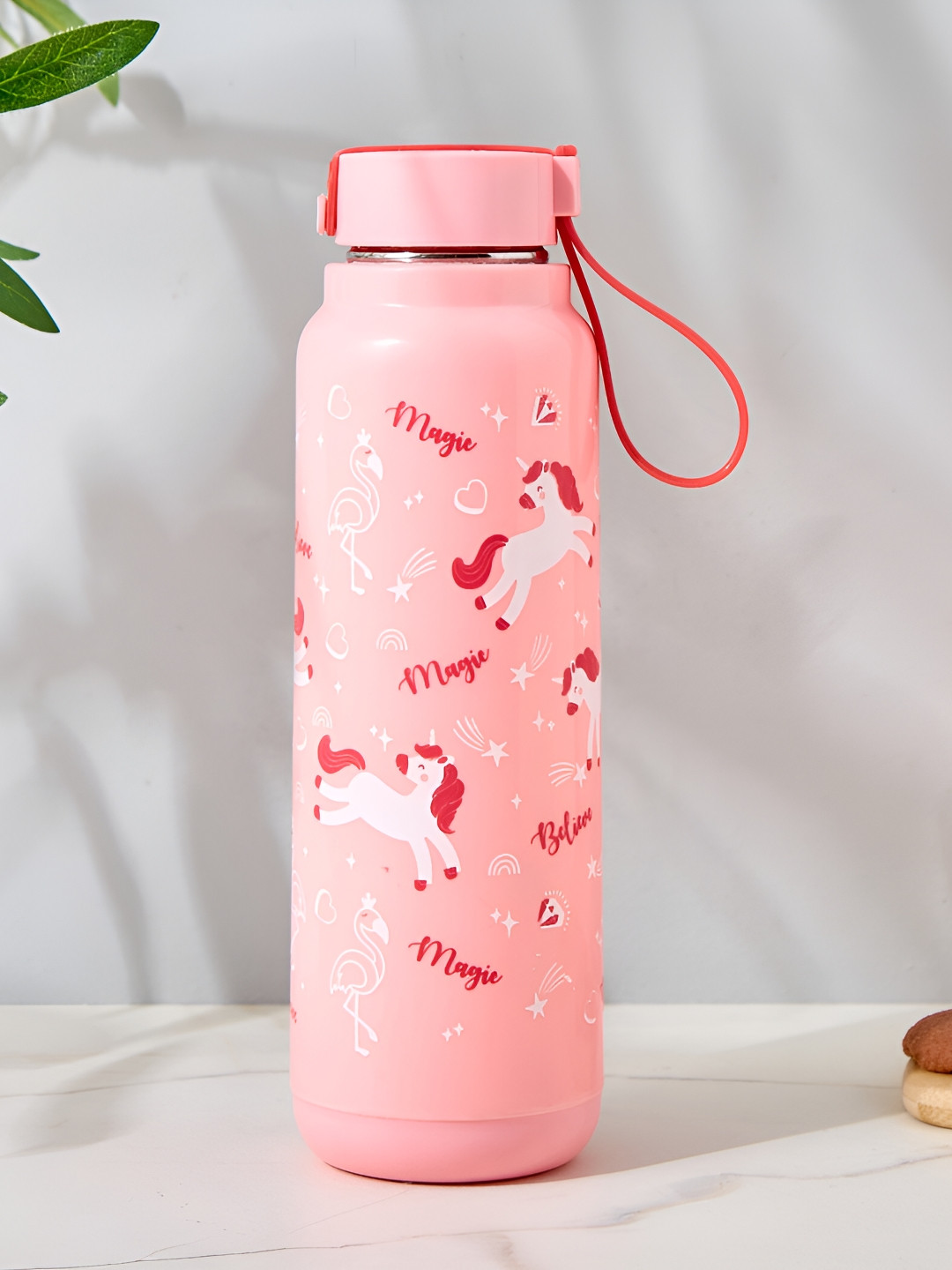 

Home Centre Pink & White Single Stainless Steel Printed Water Bottle