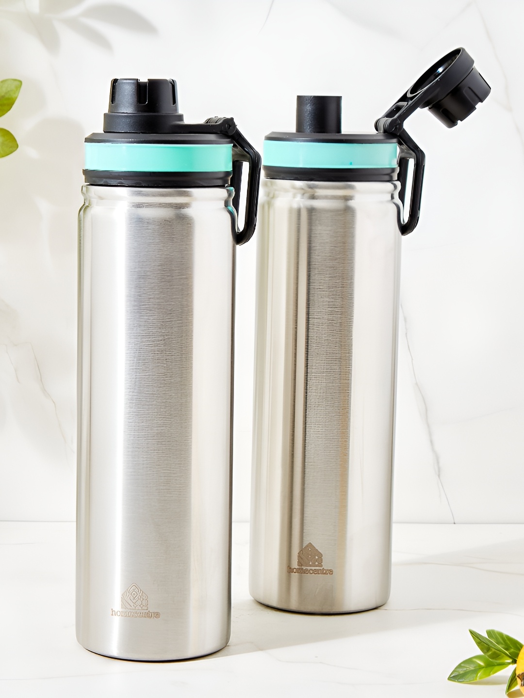 

Home Centre Silver-Toned Set of 2 Stainless Steel Solid Water Bottle