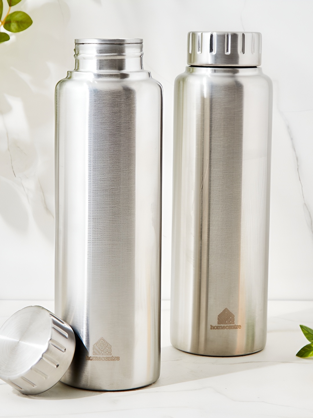 

Home Centre Silver-Toned Set of 2 Stainless Steel Solid Water Bottle