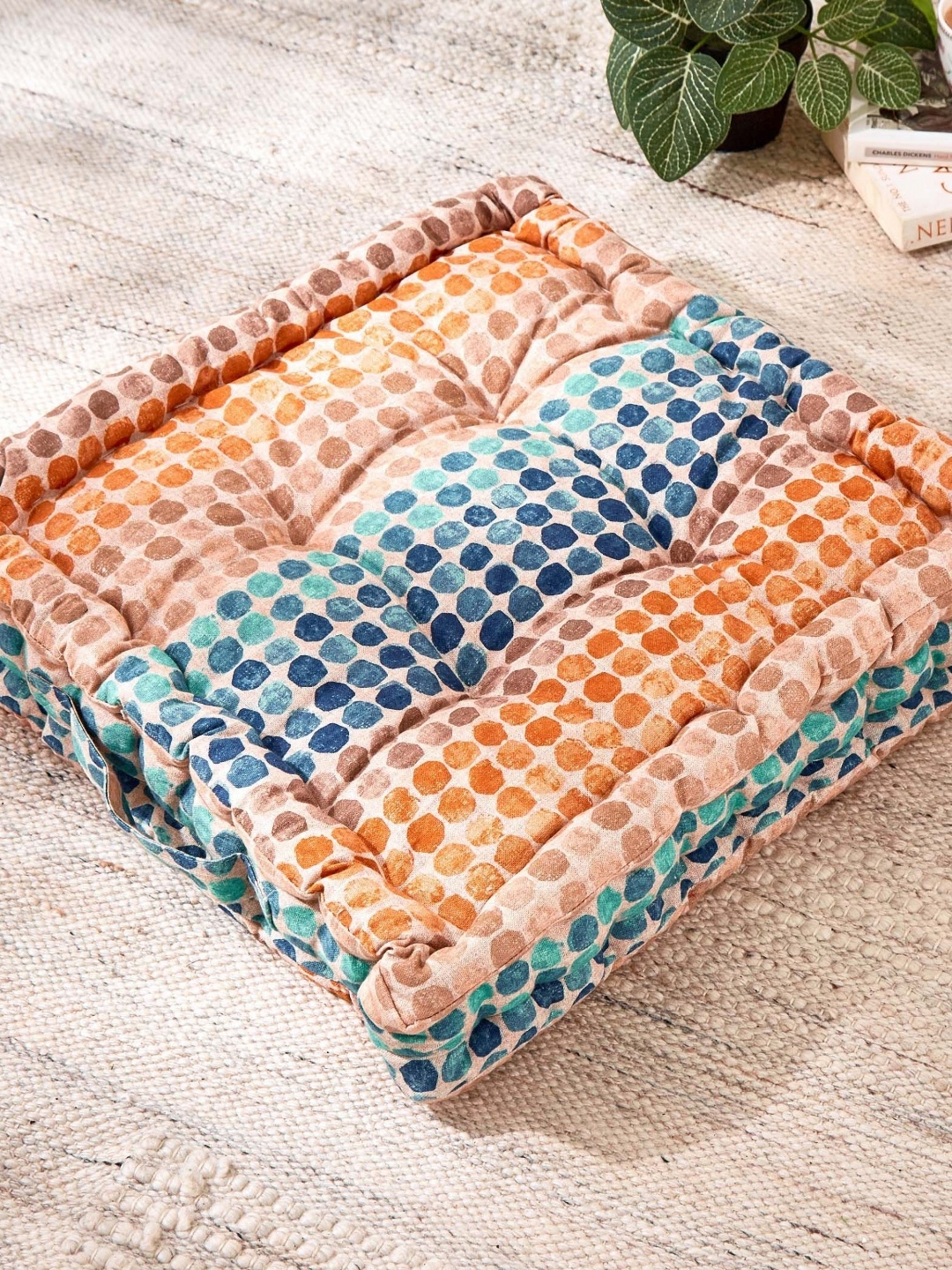 

Home Centre Poise Blue & Brown Printed Cotton Floor Cushion