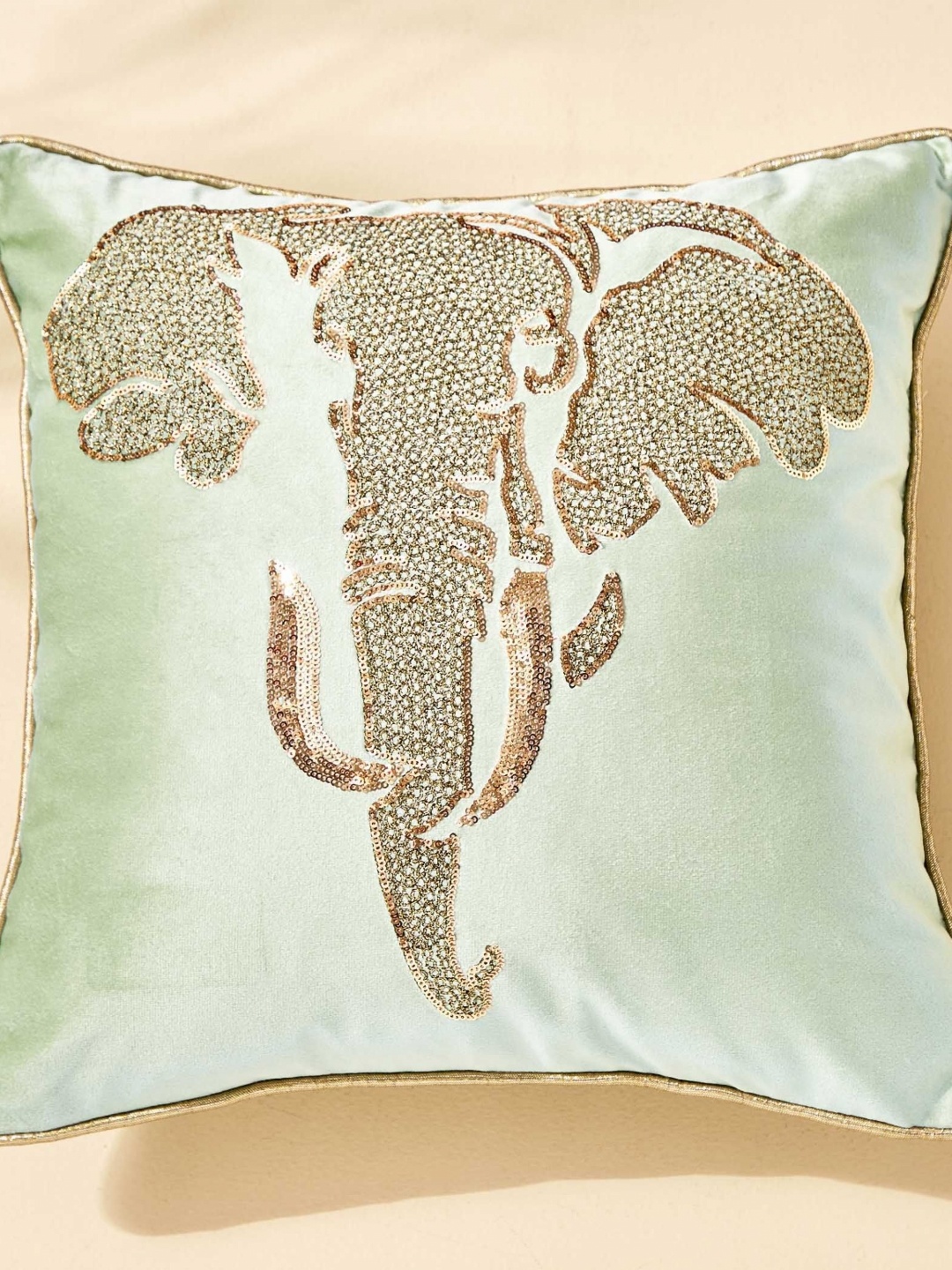 

Home Centre Eternity Vivere Green Embellished Filled Cushion