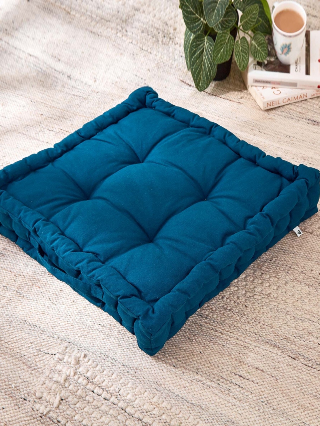 

Home Centre Poise Blue Cotton Floor Cushion