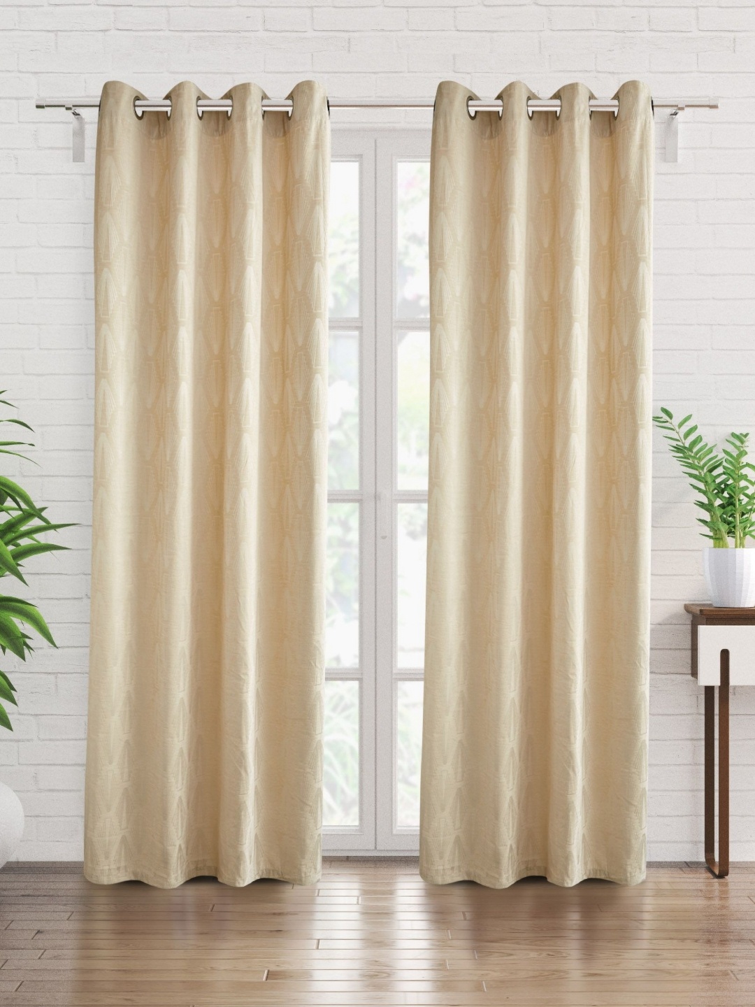 

Home Centre Off White Ethnic Motifs Room Darkening Door Curtain