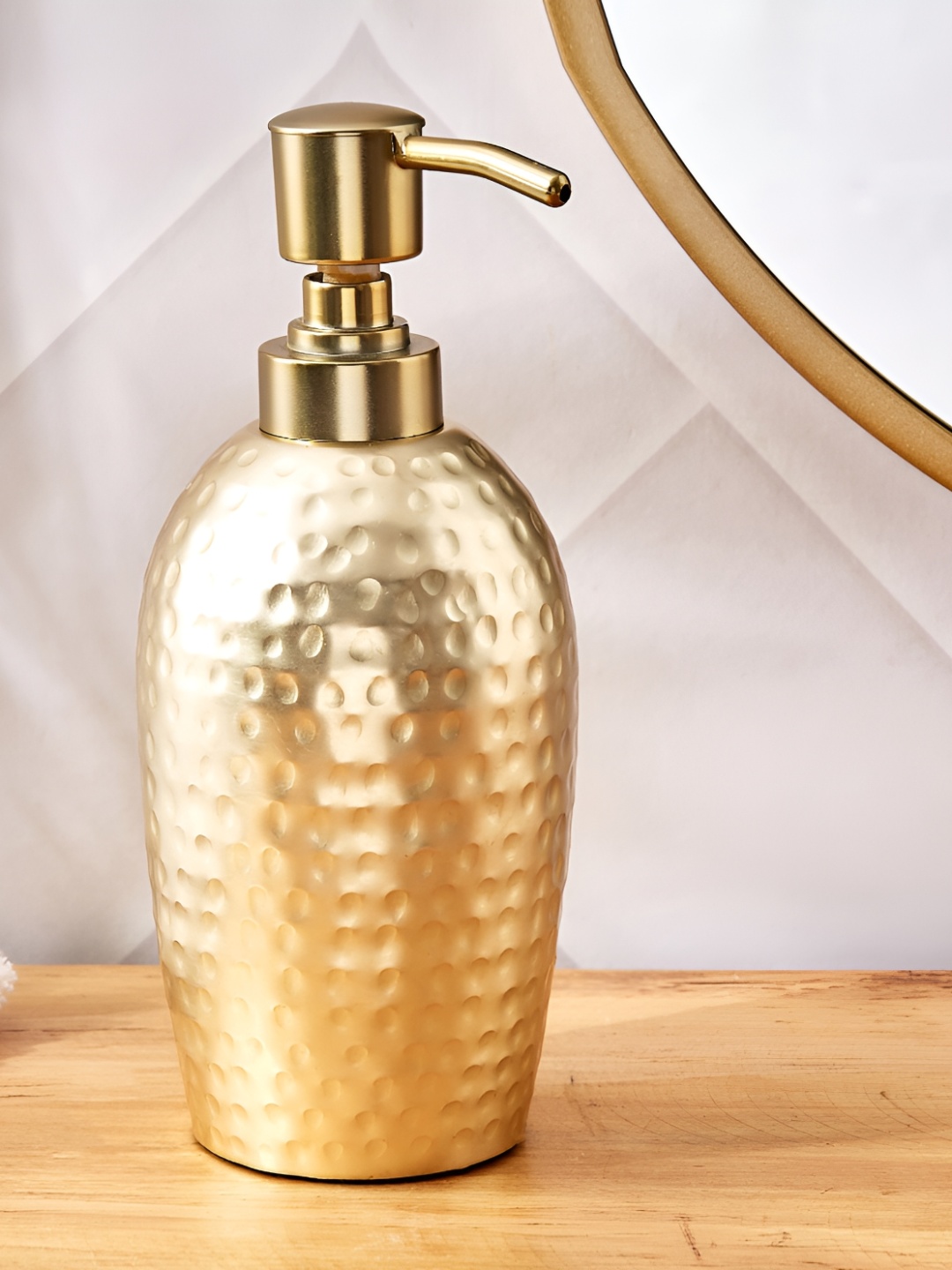 

Home Centre Gold-Toned Textured Metal Soap Dispenser 340ml