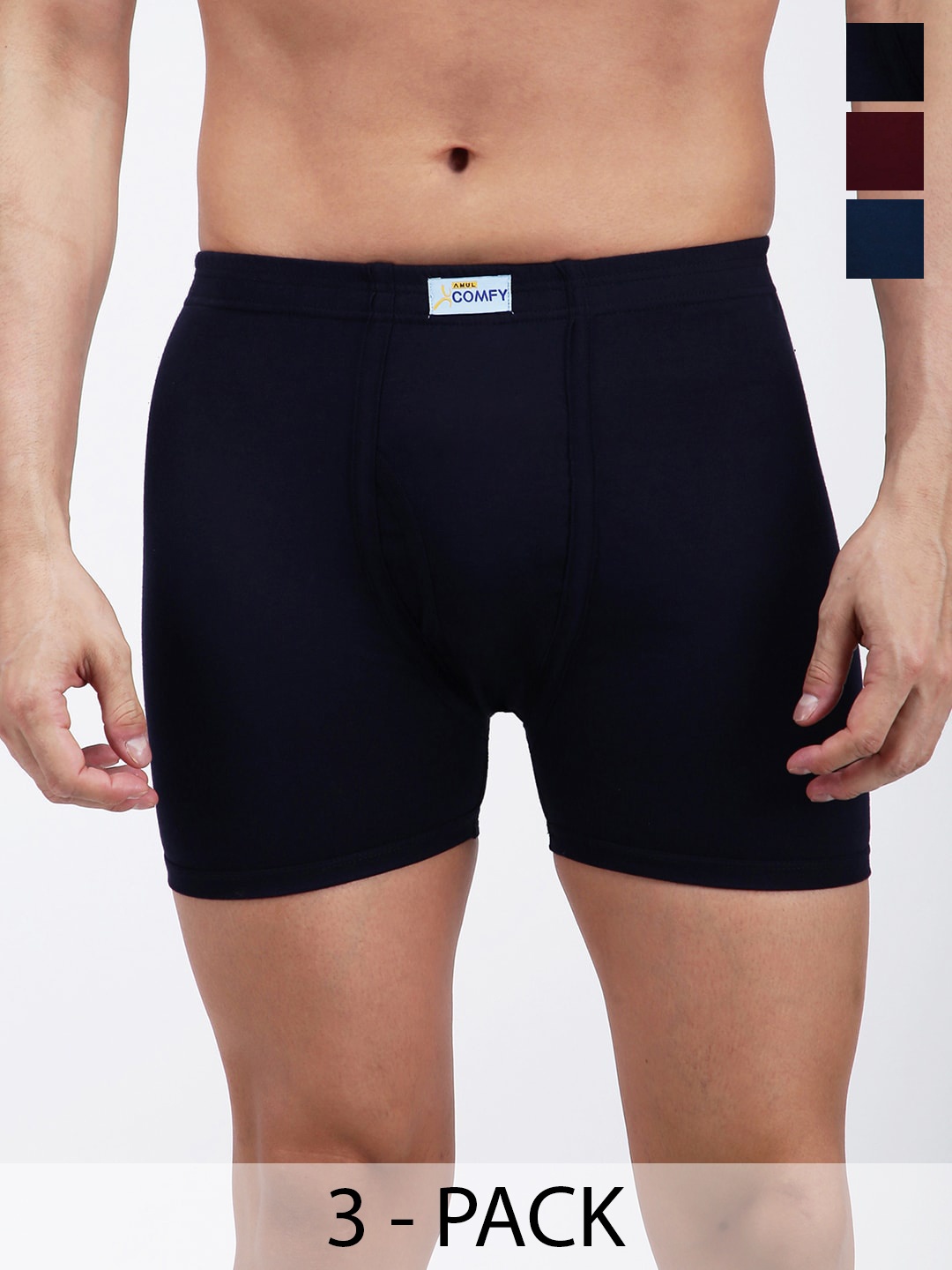 

AMUL COMFY Pack of 3 Cotton Trunk AC-FCTRIE-AF-CB-MAR-XL, Navy blue