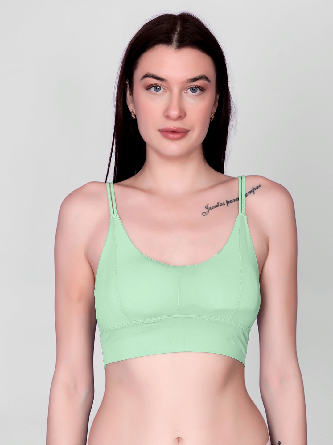 

Flenzy Women Full Coverage Non-Wired Solid Bra, Green