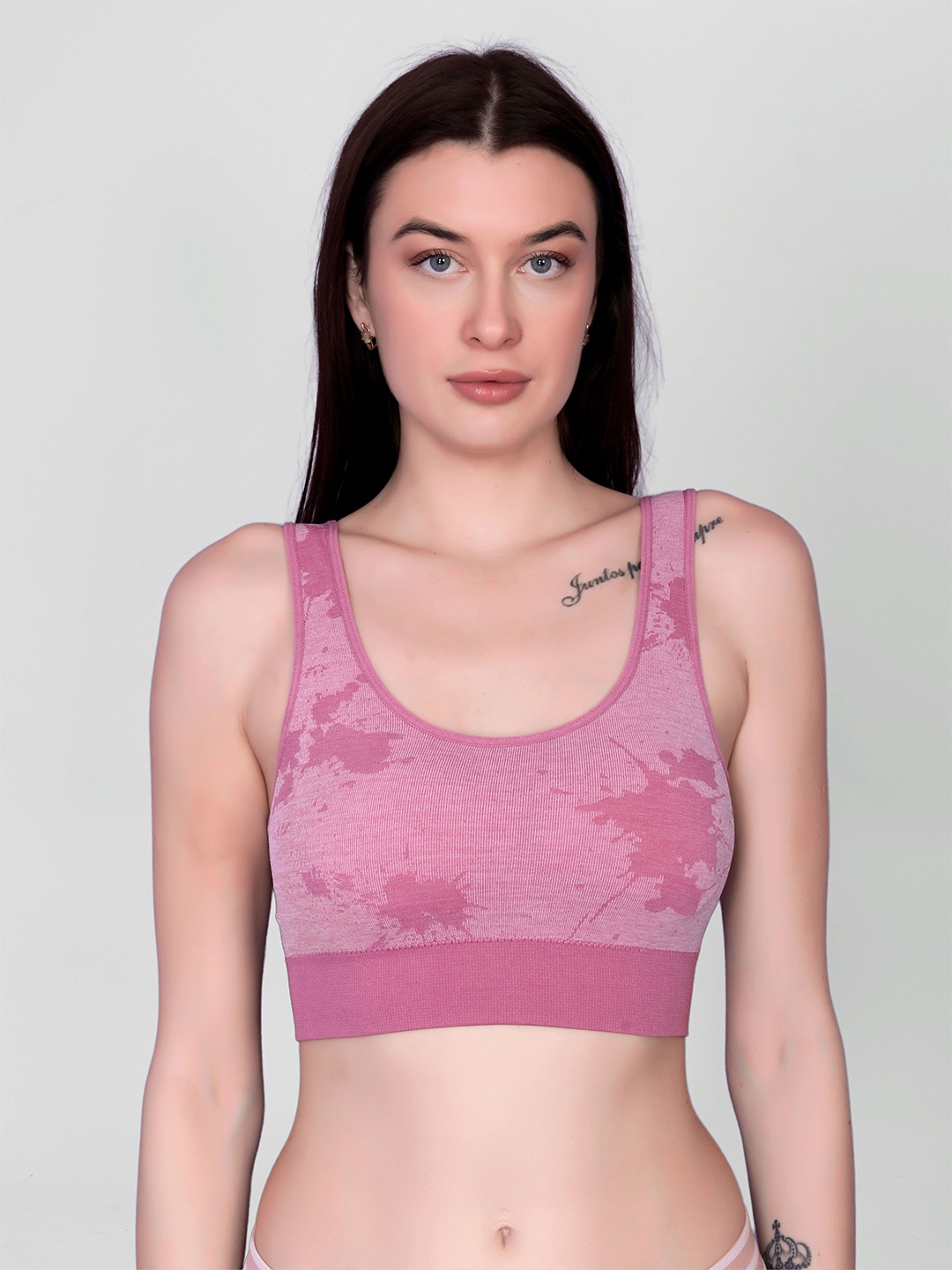 

Flenzy Women Full Coverage Abstract Printed Bra, Pink