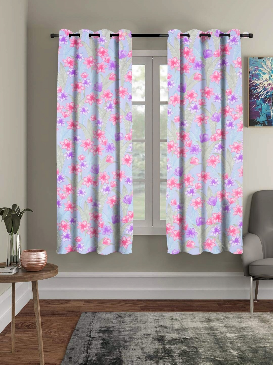 

RRC Pink & Purple Set of 2 Floral Printed Window