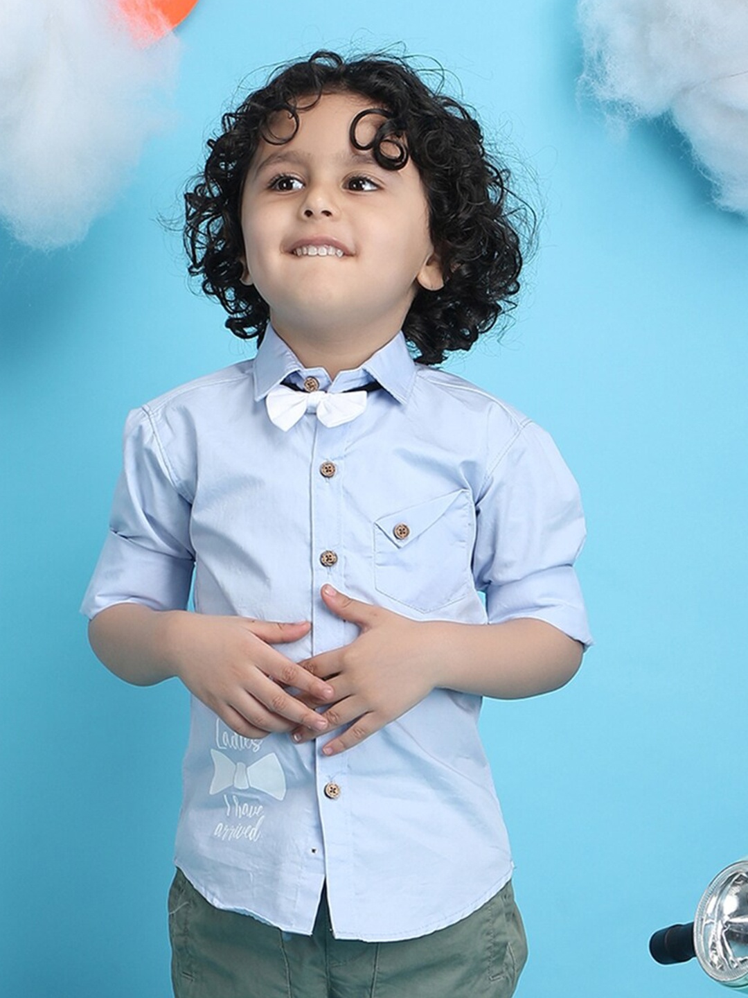 

Polka Tots Boys Opaque Casual Shirt, Blue