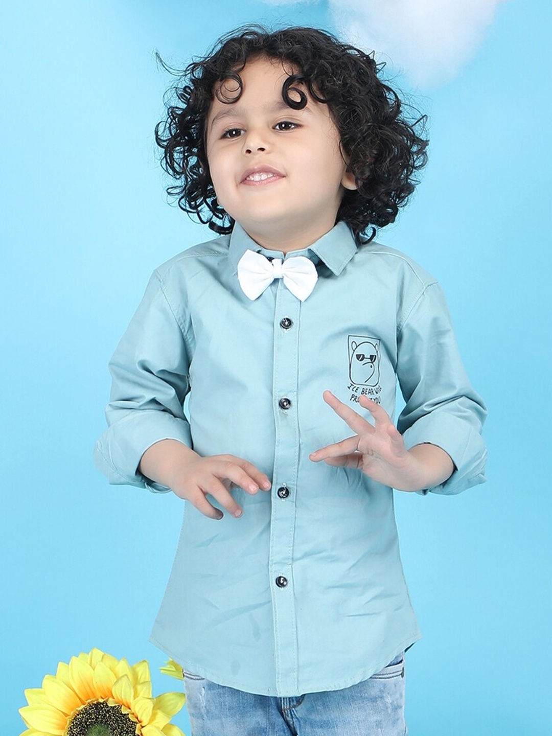 

Polka Tots Boys Opaque Casual Shirt, Blue