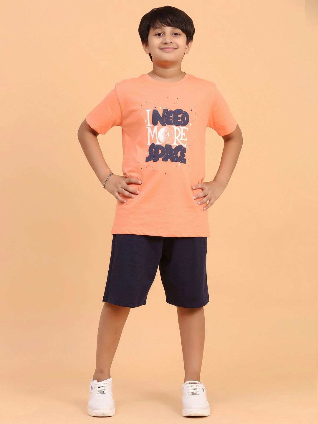 

Ninos Dreams Boys Printed T-shirt with Shorts, Orange