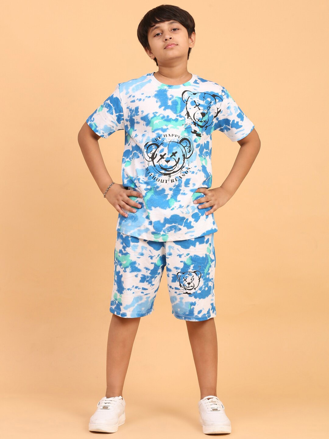 

Ninos Dreams Boys Printed Shirt with Shorts, Blue