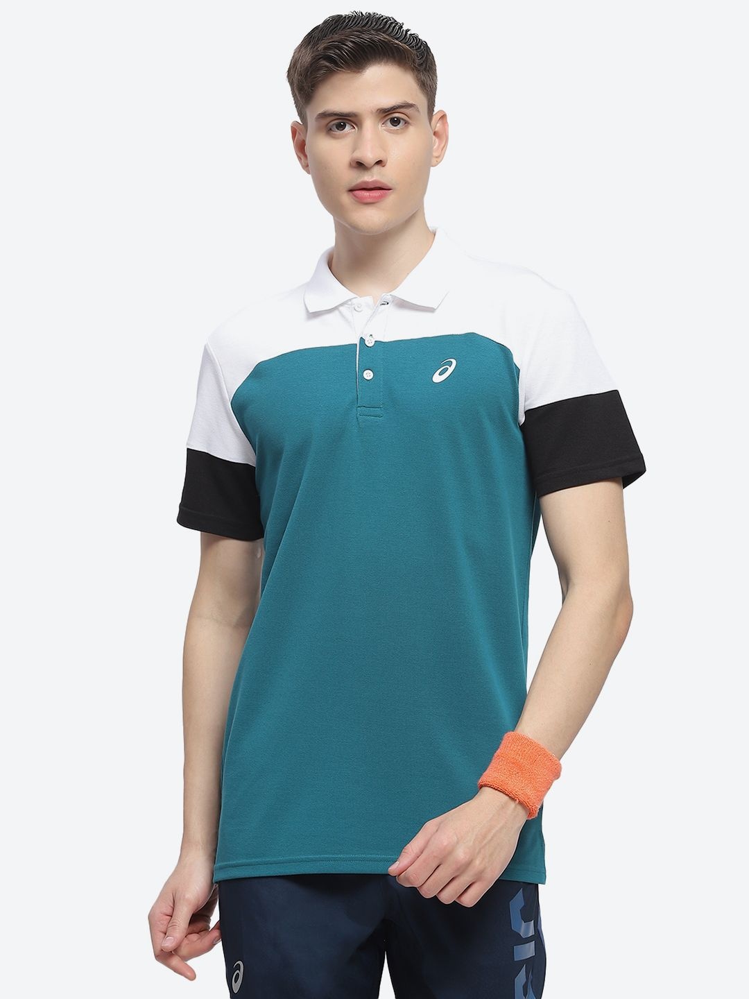

ASICS Men Colorblocked Cotton T-Shirt, Green
