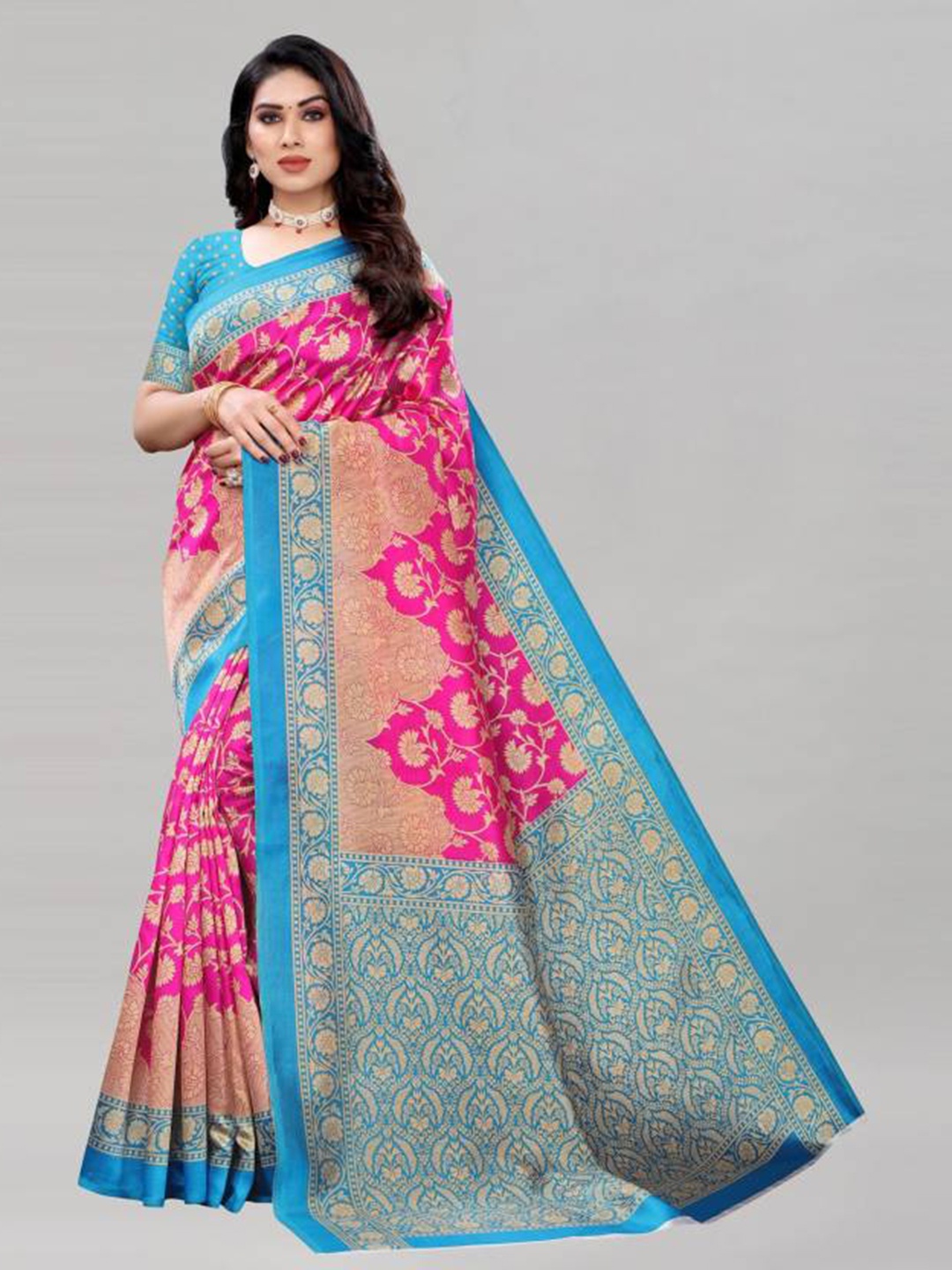 

RUNAYA NX Ethnic Motifs Saree, Pink