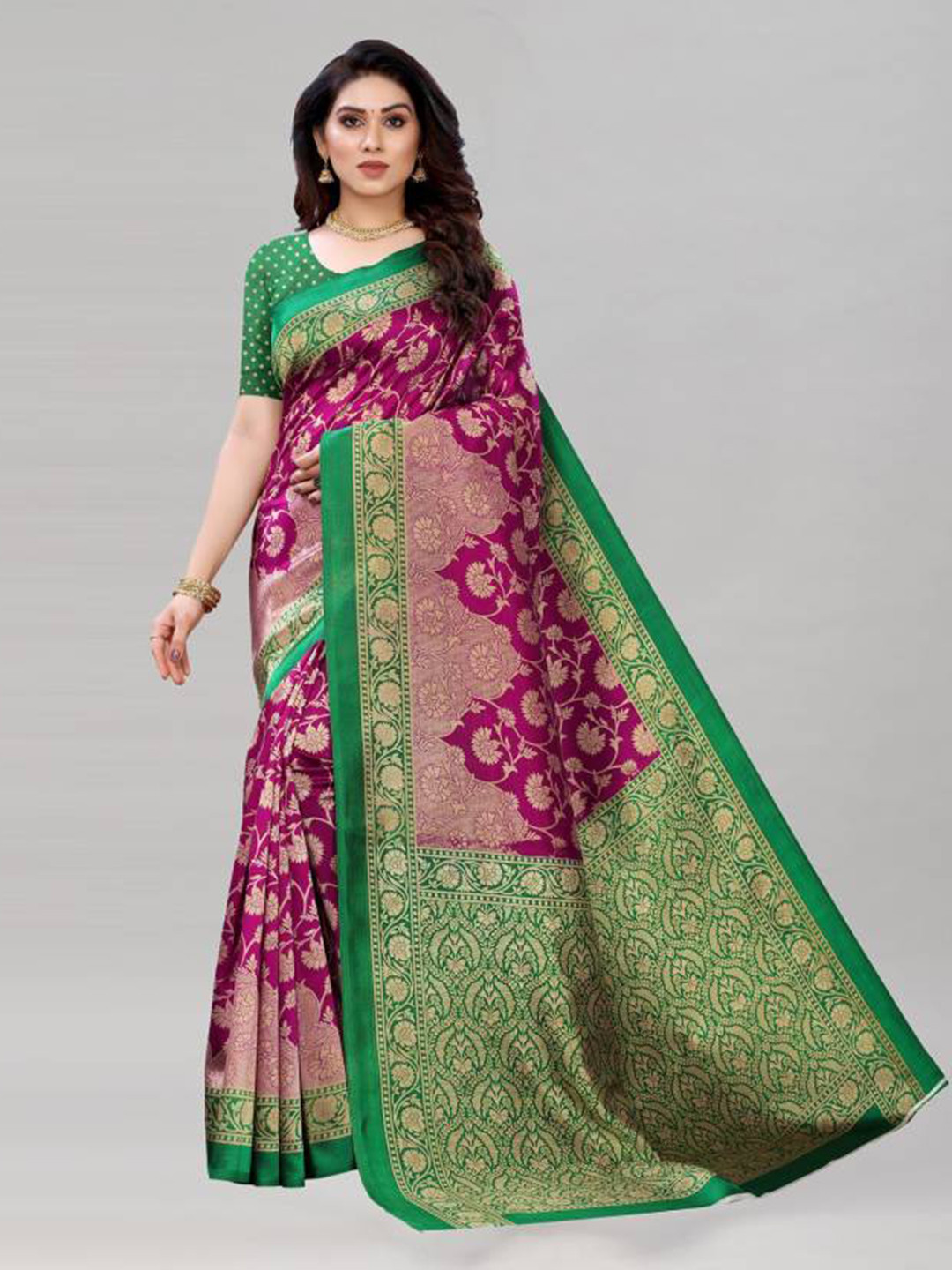

RUNAYA NX Ethnic Motifs Saree, Purple