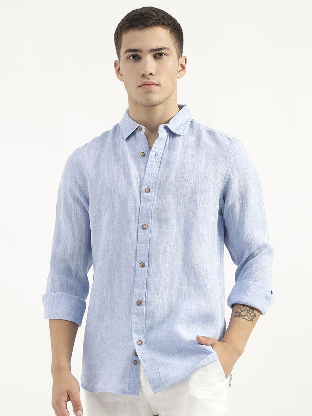 

United Colors of Benetton Men Opaque Casual Shirt, Blue