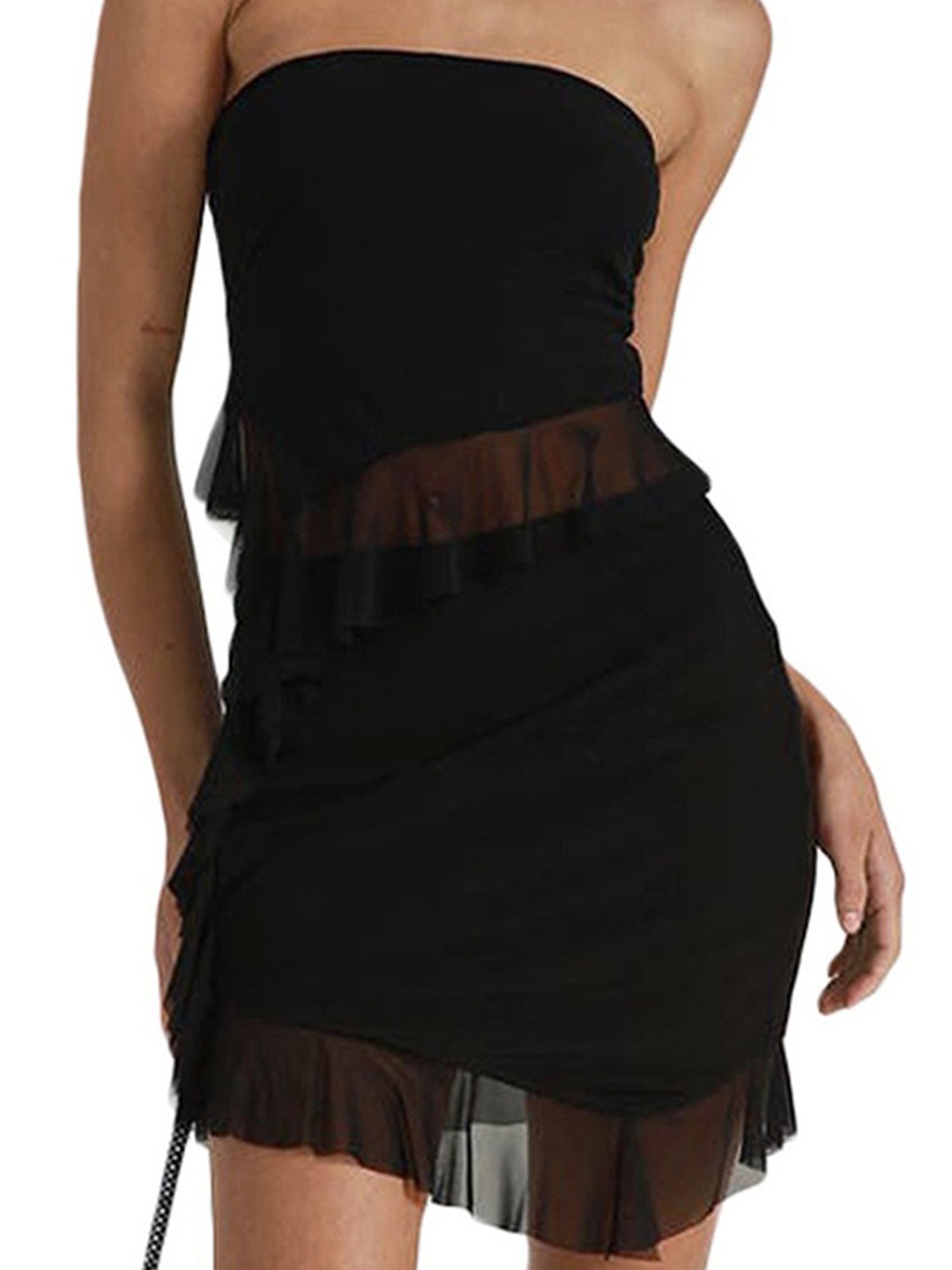 

LULU & SKY Strapless Top With Flared Skirt, Black