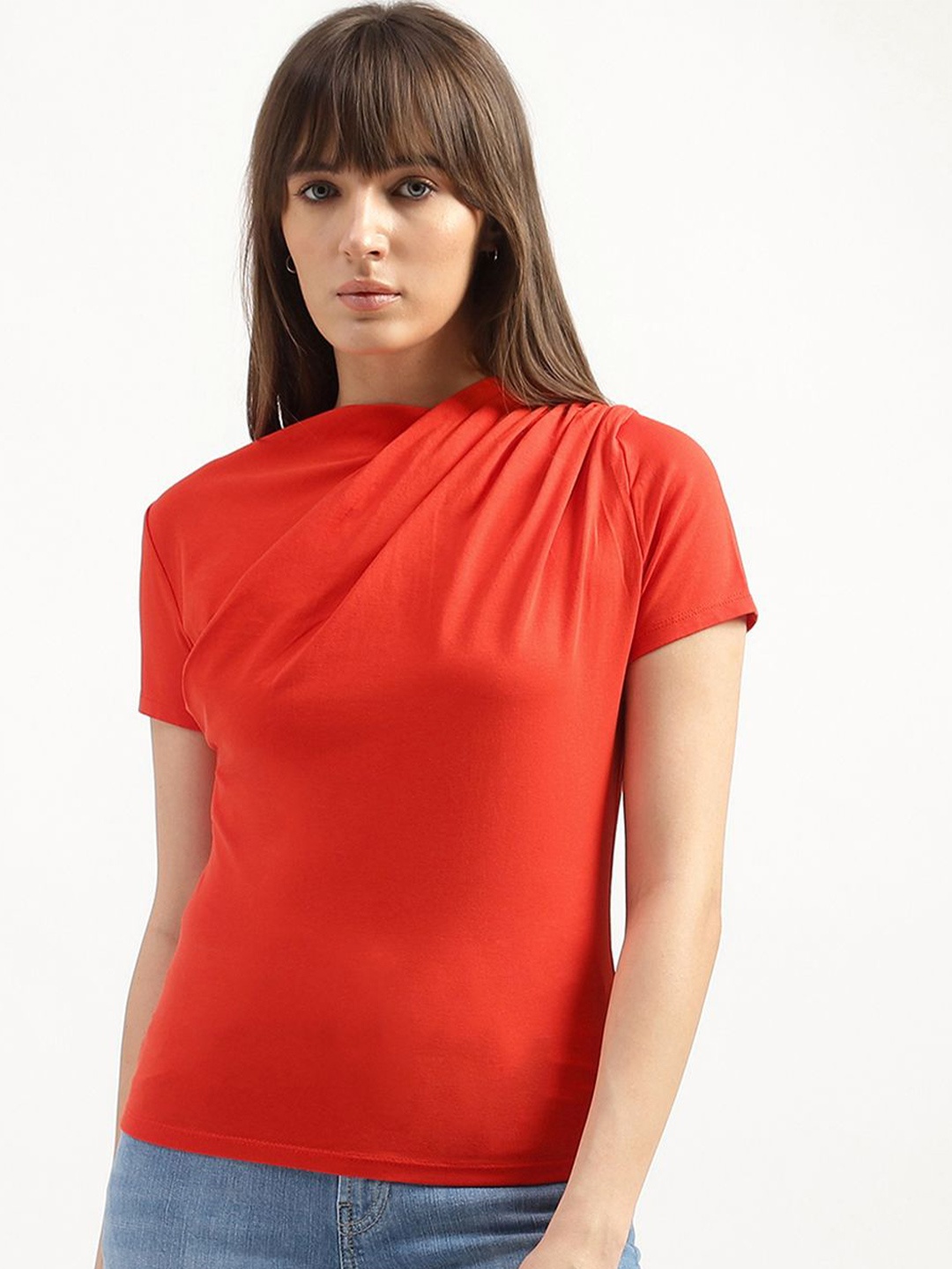 

United Colors of Benetton Women Slim Fit Regular Top, Red