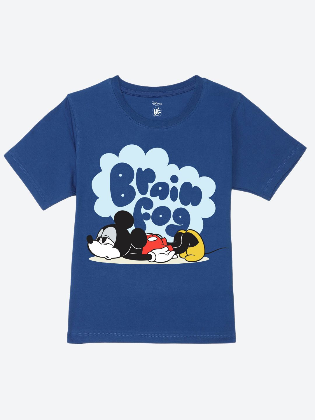 

YK Disney Boys Mickey Mouse Printed Pure Cotton Applique T-shirt, Blue