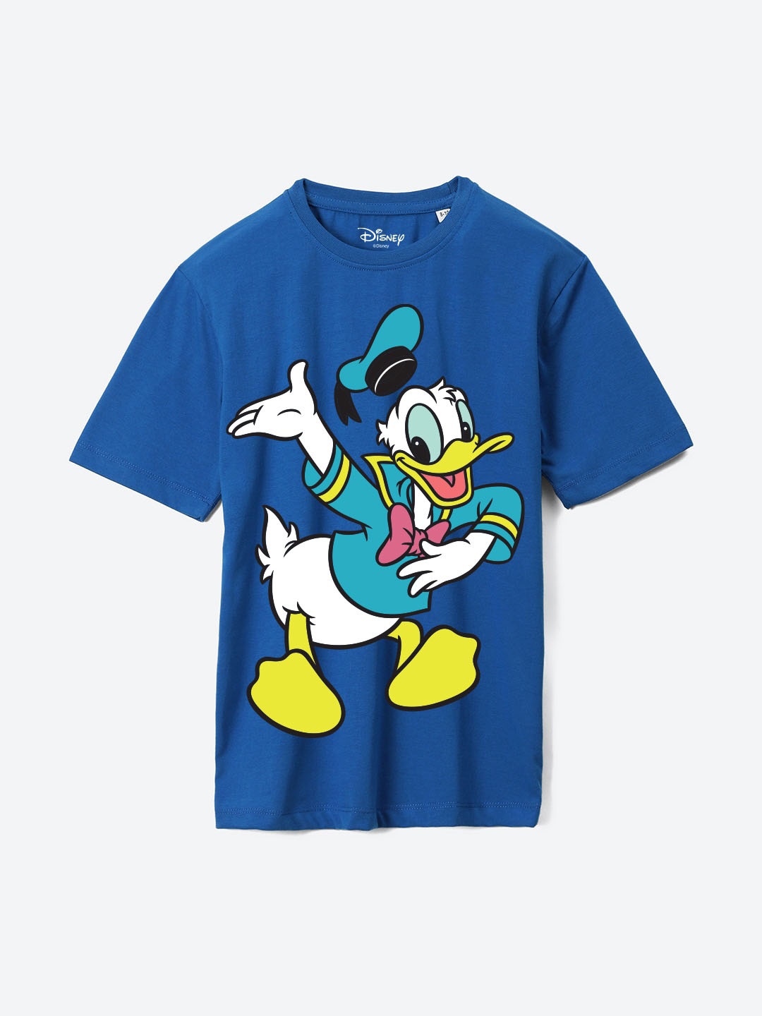 

YK Disney Boys Donald Duck Printed Round Neck Pure Cotton Applique T-shirt, Blue