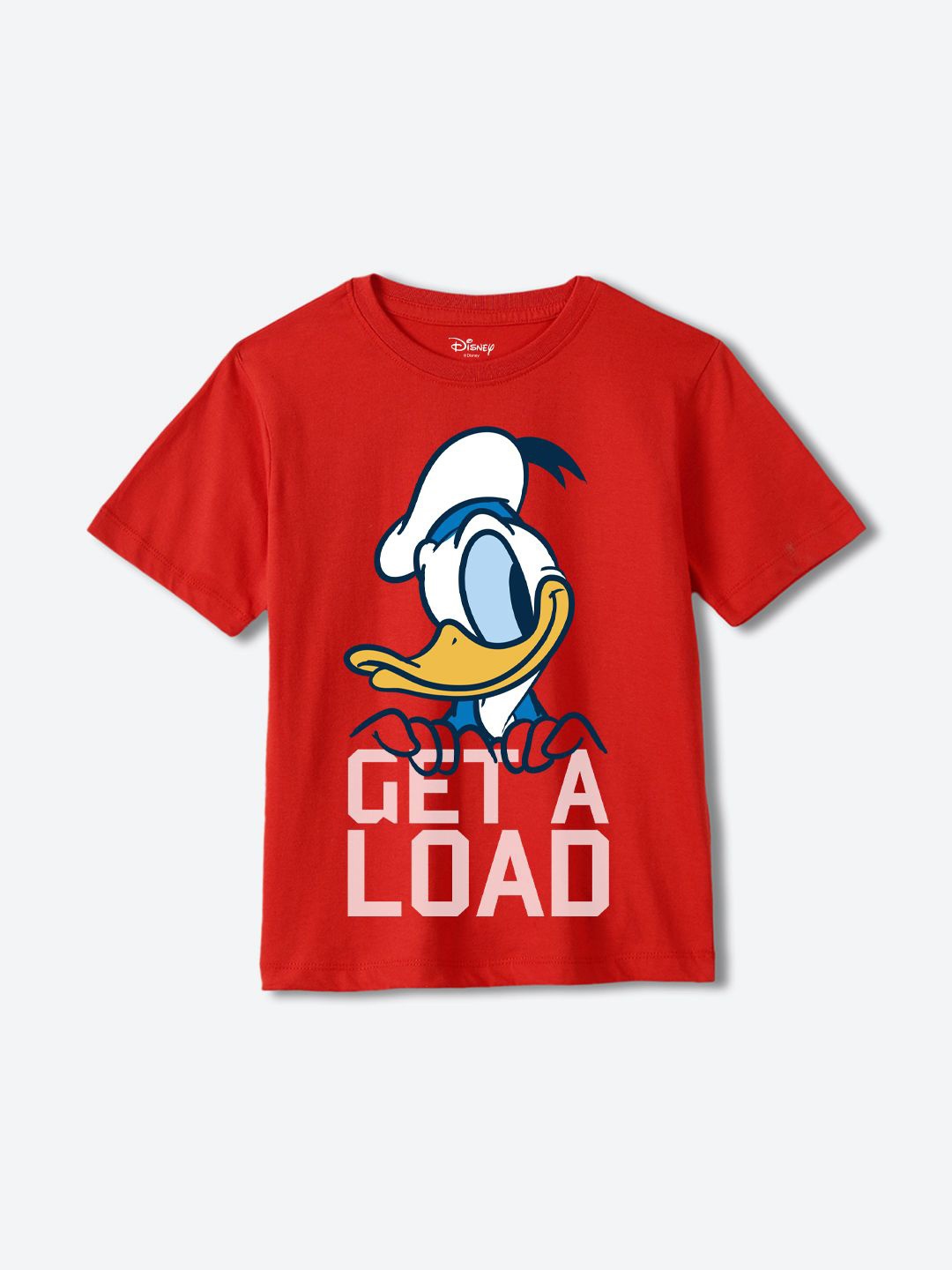 

YK Disney Boys Donald Duck Printed Pure Cotton Applique T-shirt, Red