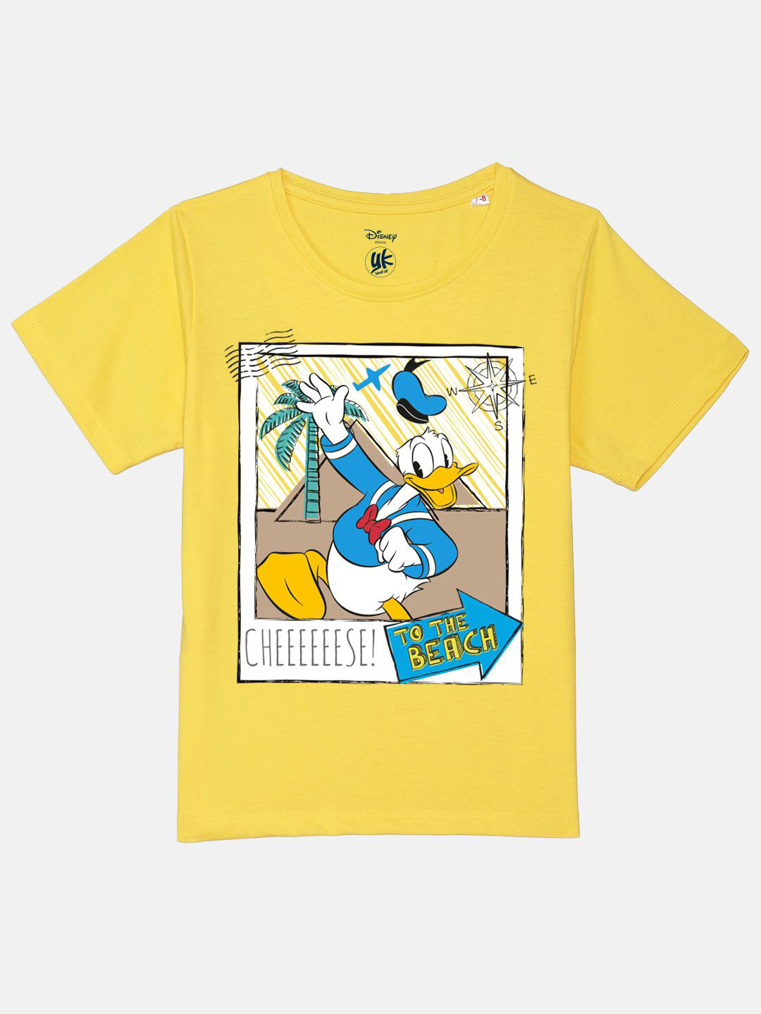 

YK Disney Boys Superhero Donald Duck Printed Pure Cotton T-shirt, Yellow