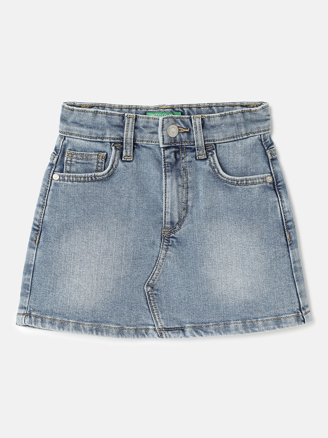 

United Colors of Benetton A-line Mini Length Skirt, Blue