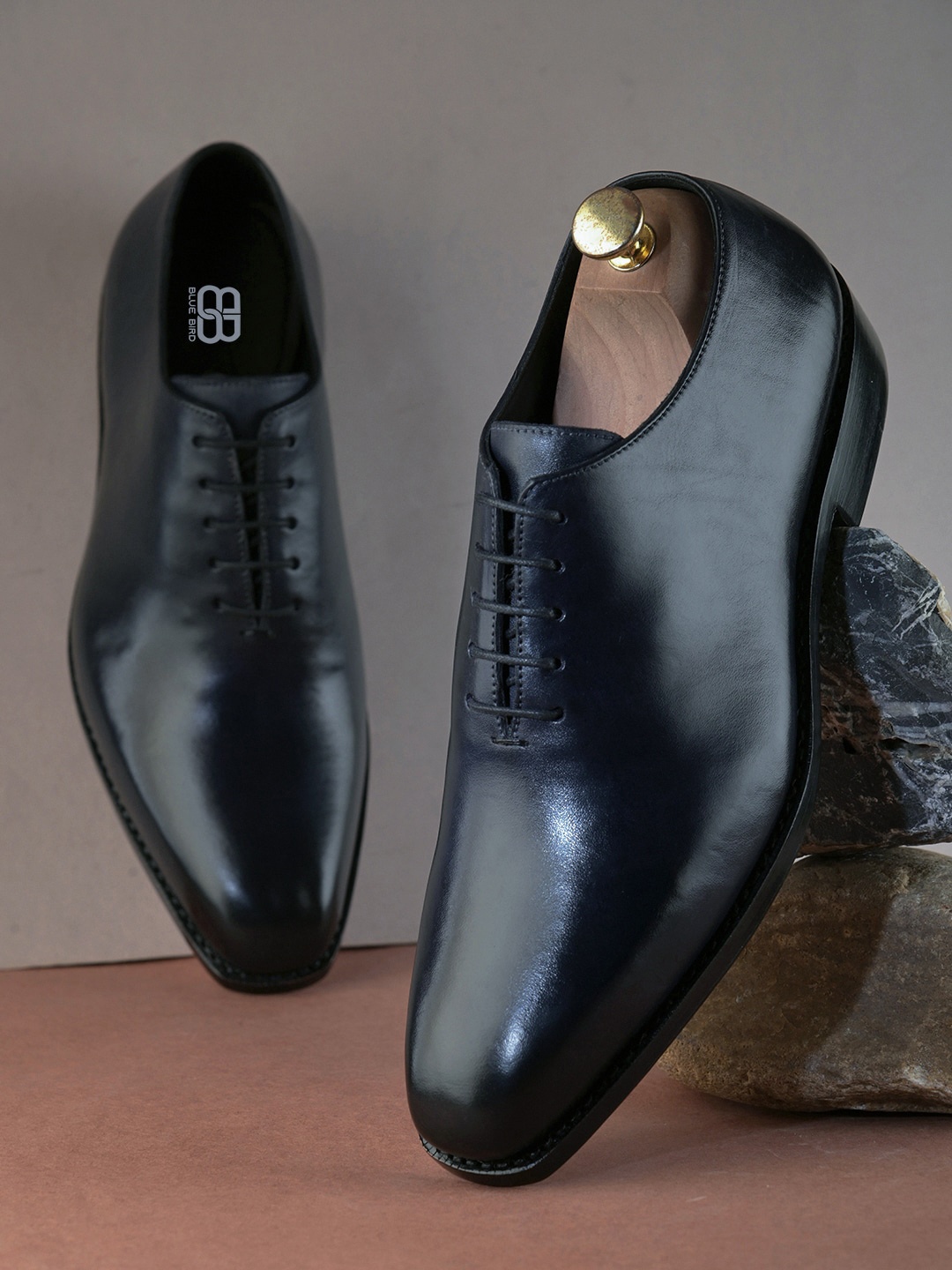 

BLUBRD Men Leather Formal Oxfords Shoes, Black