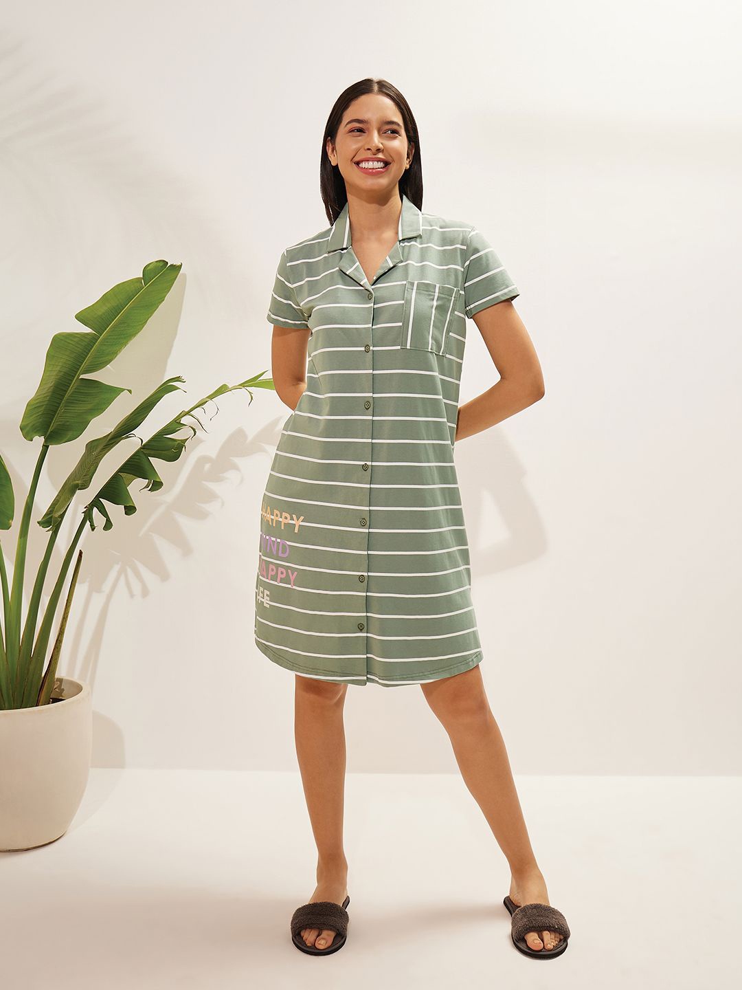 

Sweet Dreams Printed Nightdress, Grey