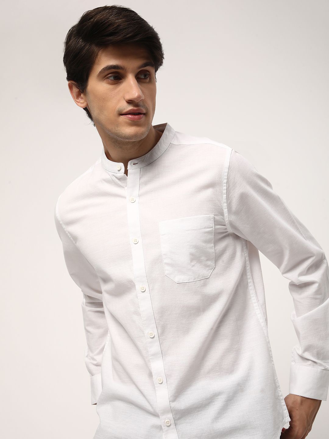 

R&B Men Opaque Casual Shirt, White