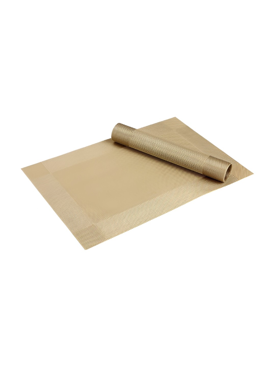 

P-Plus International 2-Pcs Beige Table Placemats, Gold