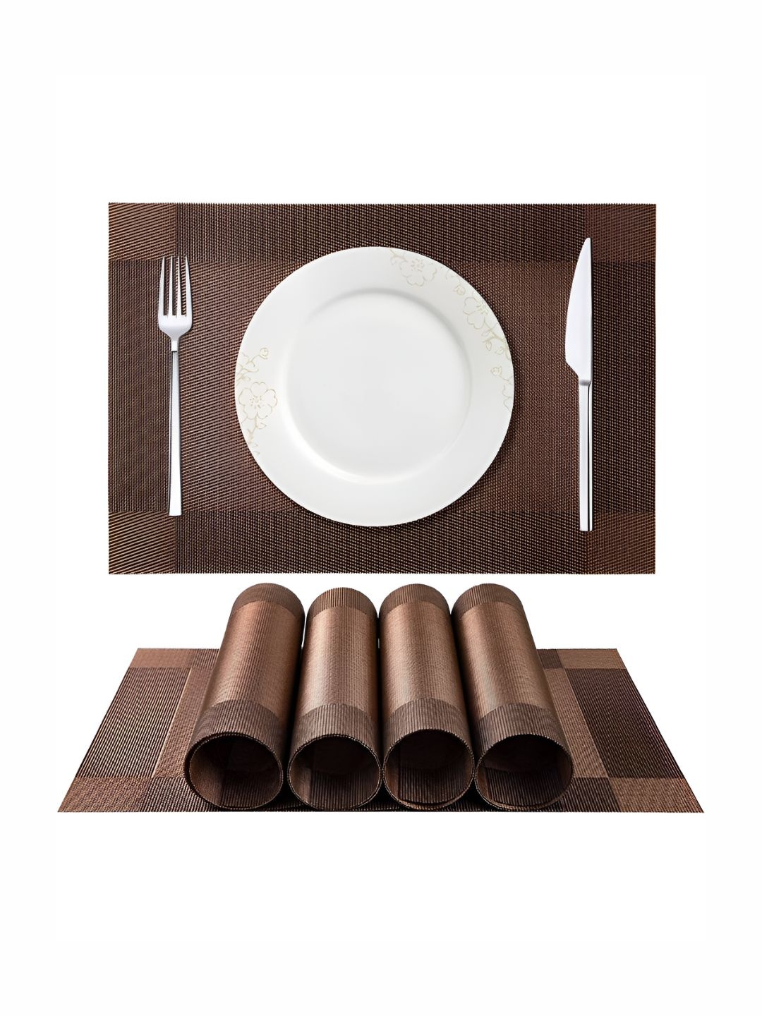 

P-Plus International 6-Pcs Brown Table Placemats