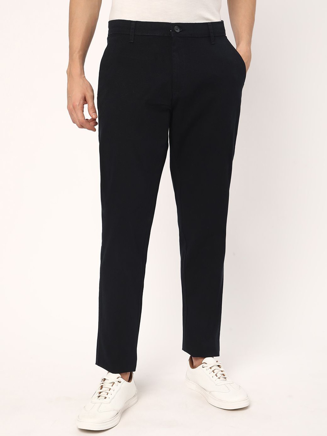 

R&B Men Slim Fit Chinos Trousers, Blue