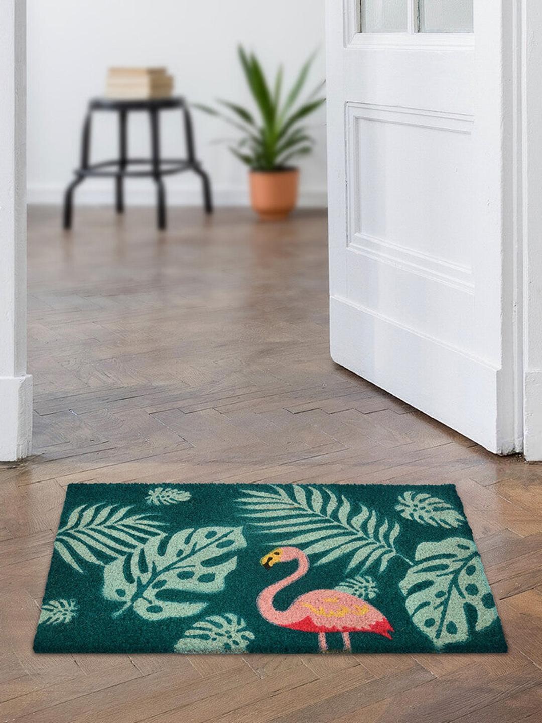 

Athome by Nilkamal Green Pink Tropical Printed Anti-Skid Doormat