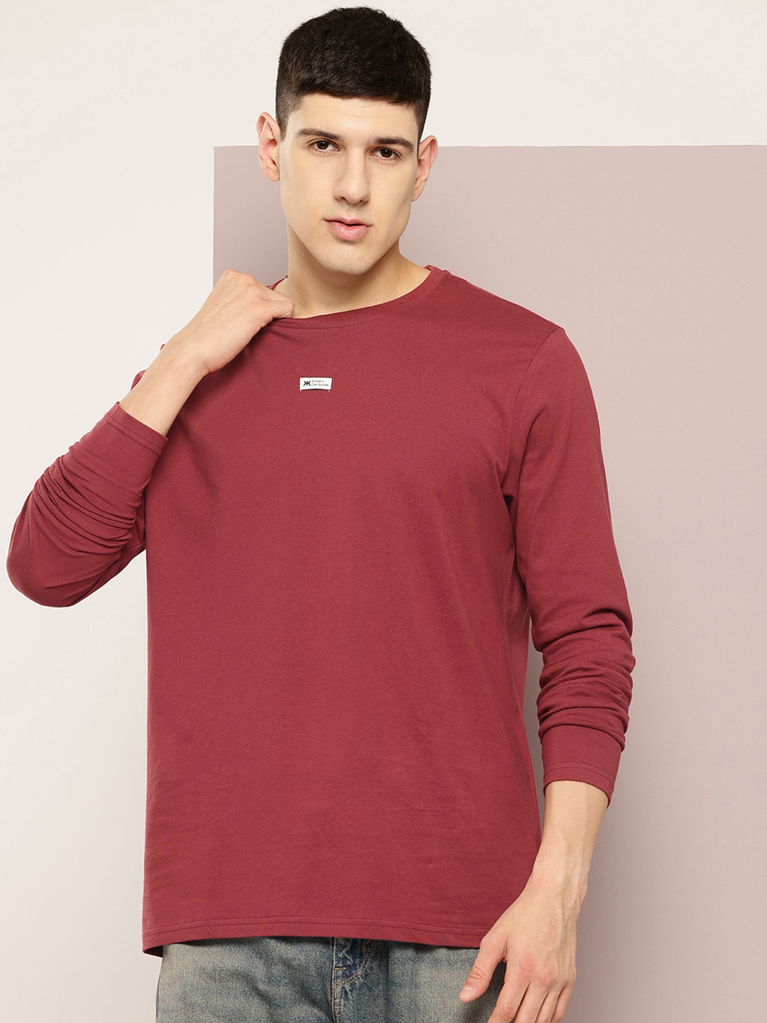 

Kook N Keech Men Pure Cotton Oversized T-shirt, Rust