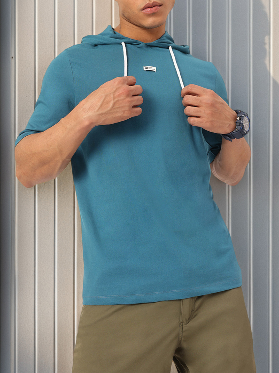 

Kook N Keech Hooded Pure Cotton T-shirt, Teal
