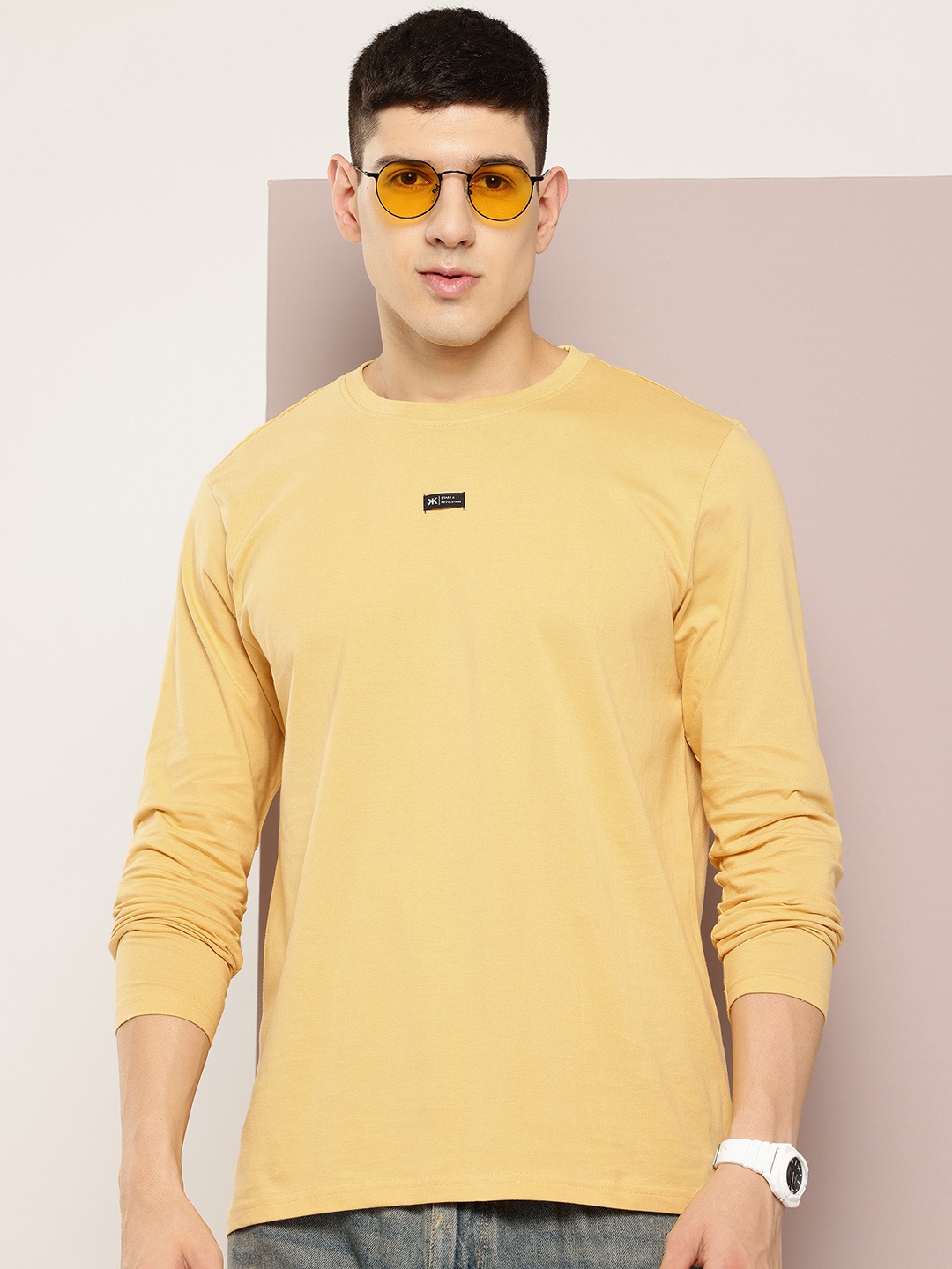 

Kook N Keech Men Pure Cotton Oversized T-shirt, Yellow