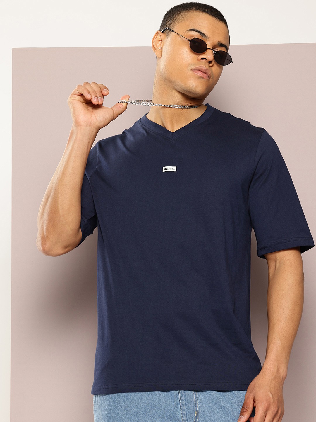 

Kook N Keech Pure Cotton Oversized T-shirt, Navy blue