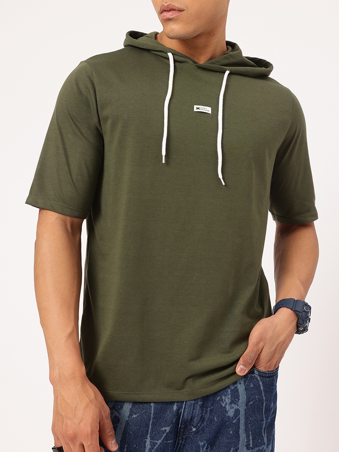 

Kook N Keech Men Hooded T-shirt, Olive